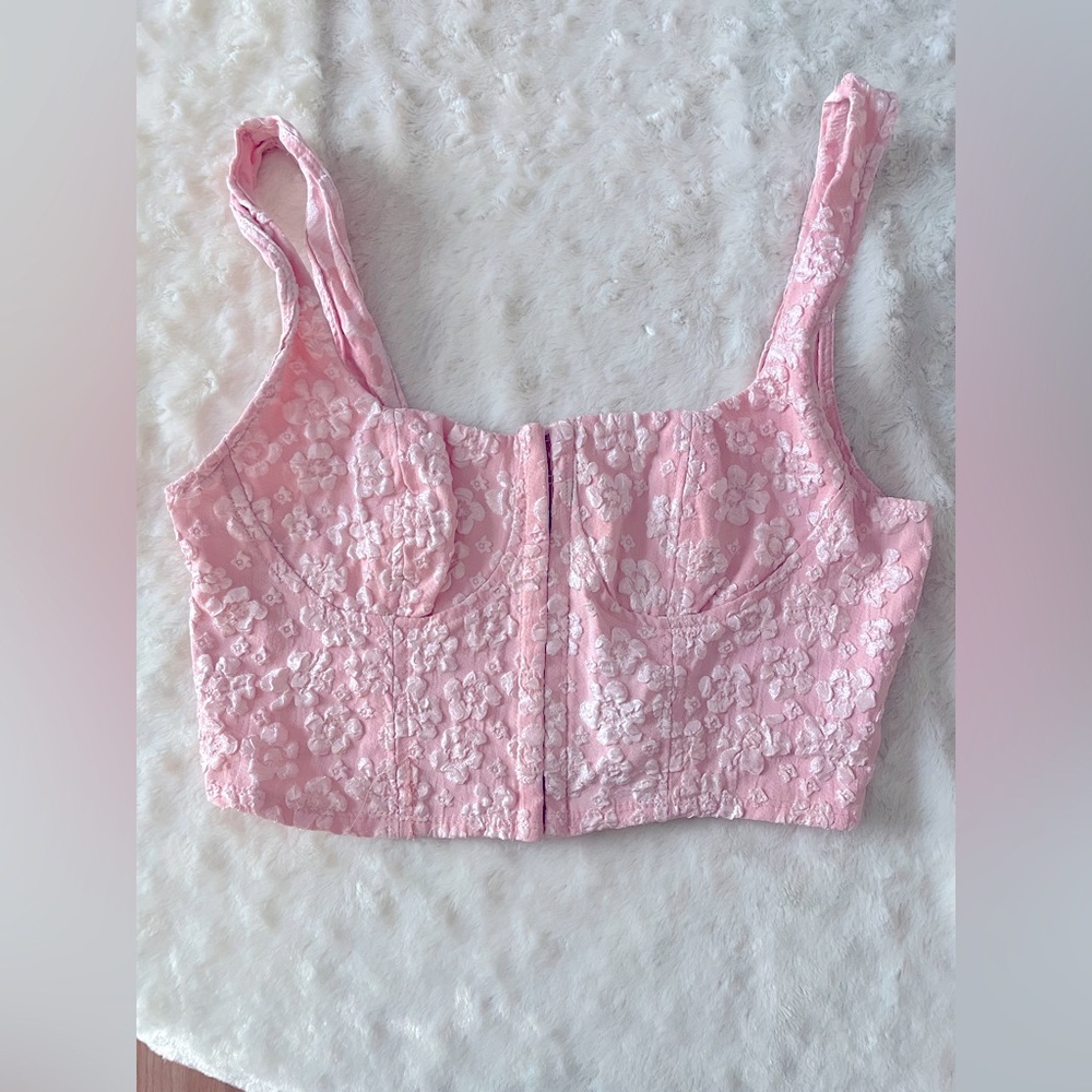 Wild Fable Blush Smocked Crop Top